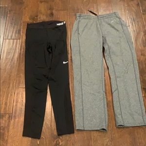 Nike pro leggings and dri fit sweatpants